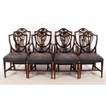 A set of eight shield back dining chairs (6 + 2) CONDITION REPORT: Condition