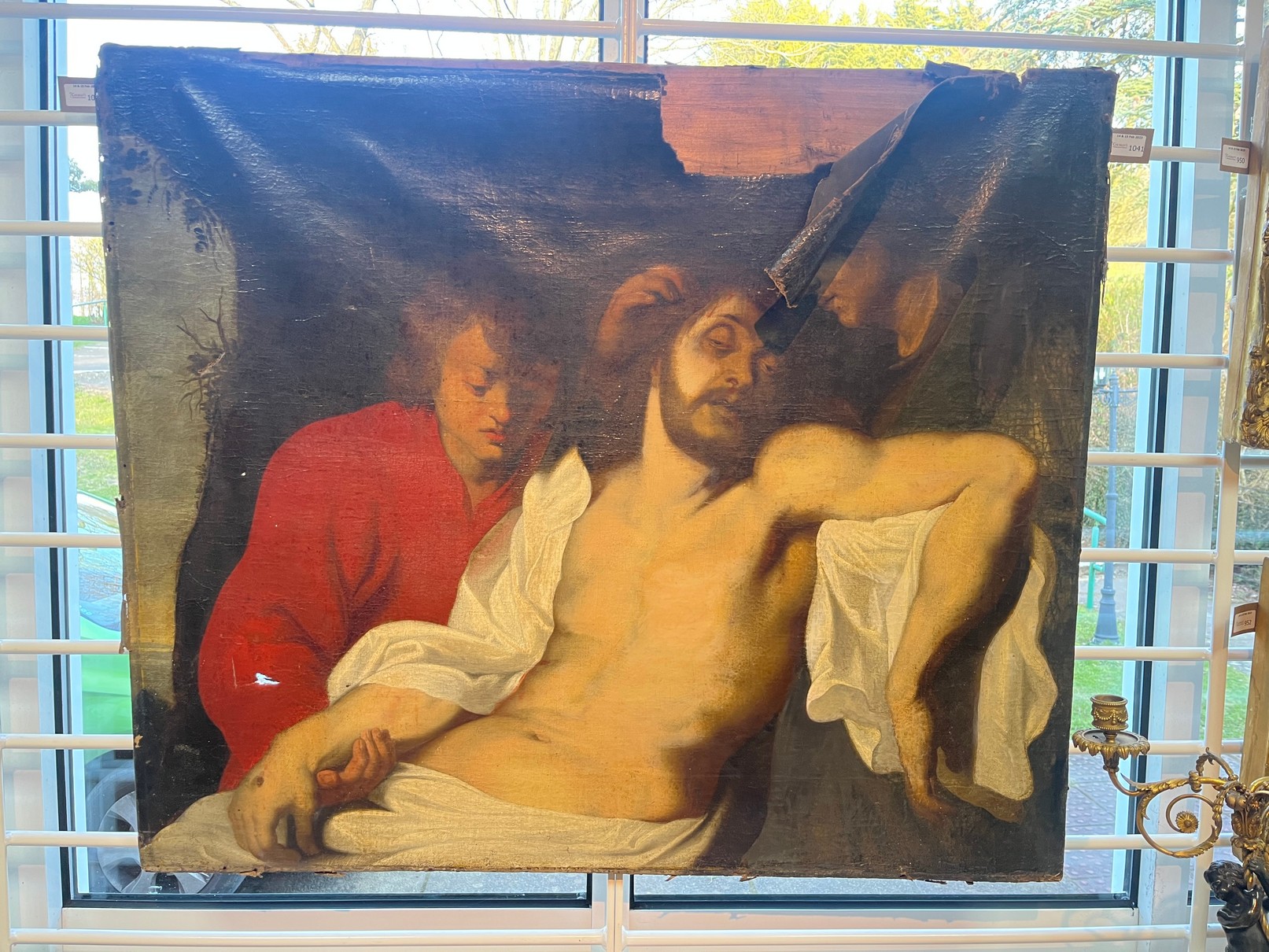 After Peter Paul Rubens/The Lamentation of Christ by Mary and John/oil on canvas, - Image 4 of 6