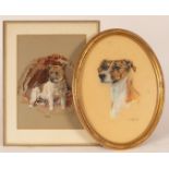 Joan Wanklyn (1924-1999)/Tina/portrait of a dog/signed and dated 1960 lower right/mixed media,