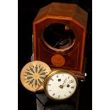 An Edwardian inlaid mantel clock with French twin-train movement,