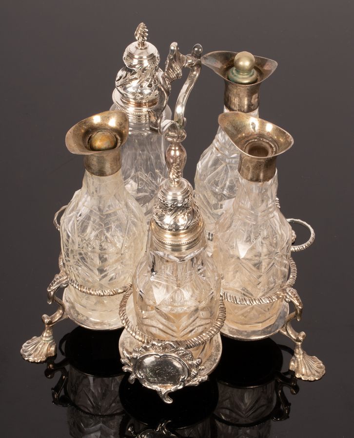 An early George III silver Warwick cruet, R Peaston, London 1767,