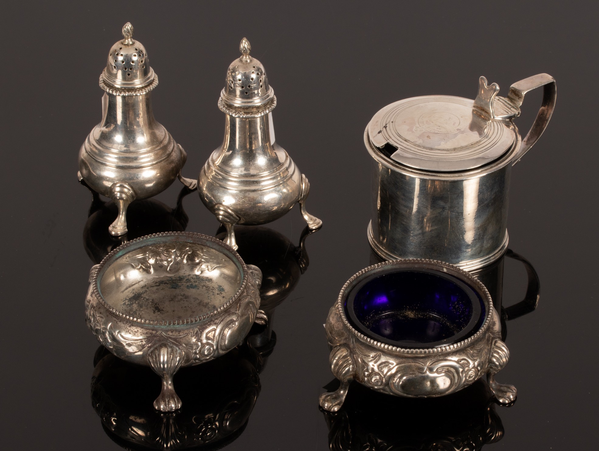 A pair of silver pepper pots, G & S Co. Ltd.