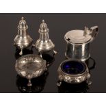 A pair of silver pepper pots, G & S Co. Ltd.