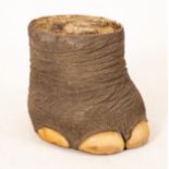 An elephant foot waste paper basket, 33cm high CONDITION REPORT: This is taxidermy.