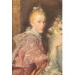 After Allan Ramsay/Portrait of the Artist's Wife/half-length/watercolour, 49cm x 33.