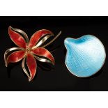 A Norwegian floral spay brooch by Hroar Prydz, modelled as a lily,