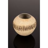 Betty Blandino (1927-2011), a stoneware pot of organic rounded form, irregular circular lip,