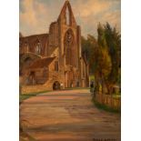 Donald Floyd (1892-1965)/Tintern Abbey/signed/oil on canvas,