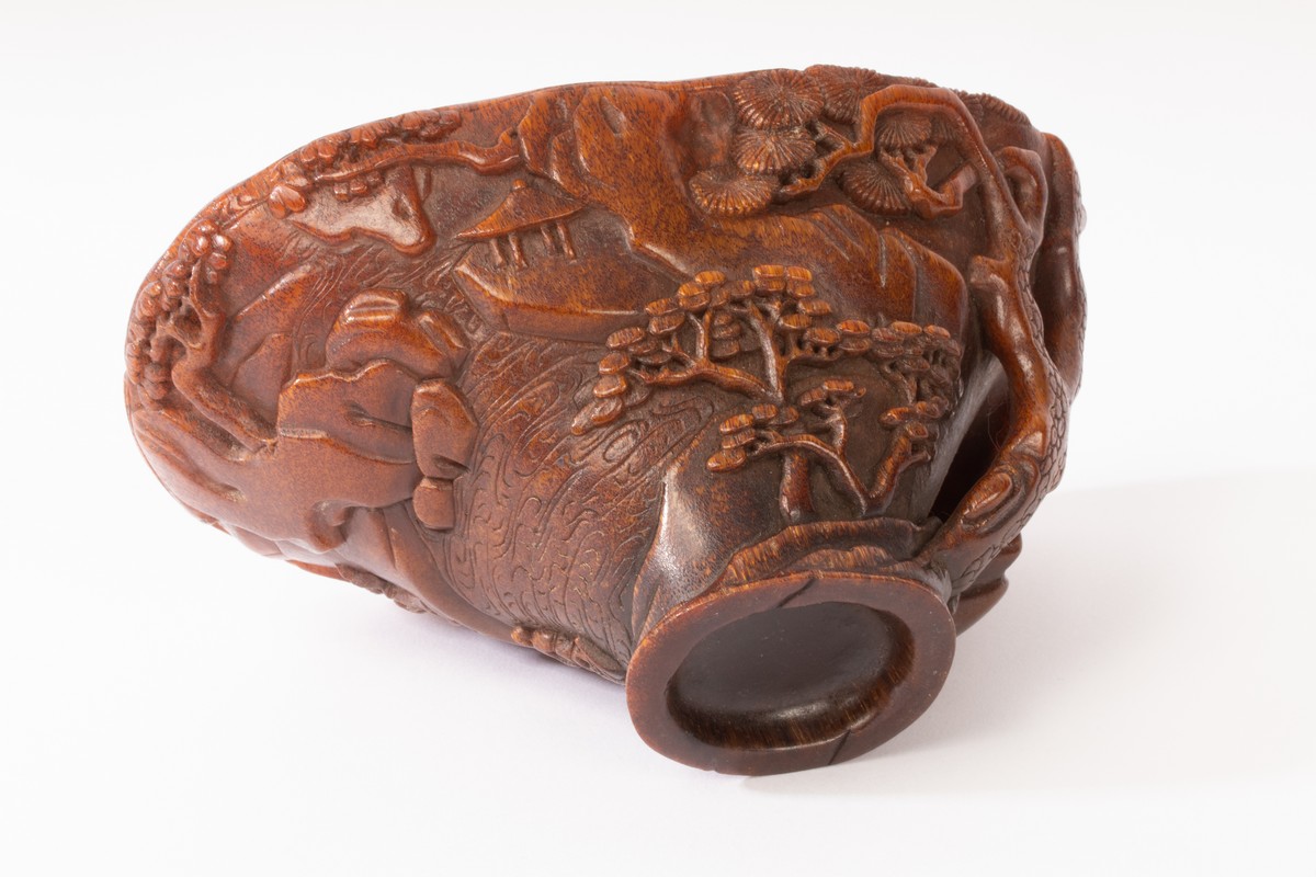 A Chinese Rhino horn carved libation cup, Qing, - Image 4 of 12