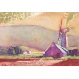 Brother Gilbert Taylor (1916-2004)/Landscape with Windmill/signed/watercolour,