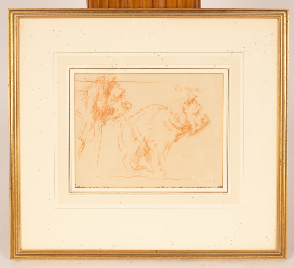 Sir Frank Brangwyn RA (1867-1956)/Roger/monogrammed/red chalk on paper, 18cm x 23. - Image 2 of 3