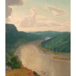 Charles March Gere (1869-1957)/The River Wye, Herefordshire/Landscape scene/oil on board,