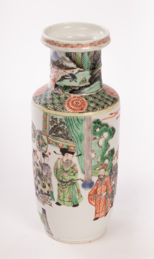 A Chinese famille vert porcelain vase, Qing Dynasty, - Image 5 of 8
