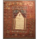 A Ghiordes prayer rug, West Anatolia, circa 1800,