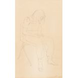 Harry Holland (born 1941)/Study of a Seated Girl/pencil sketch,