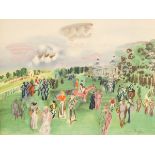 Raoul Dufy (1877-1953)/Paddock at Beauville/Chantilly/a pair of racing scenes/framed prints,
