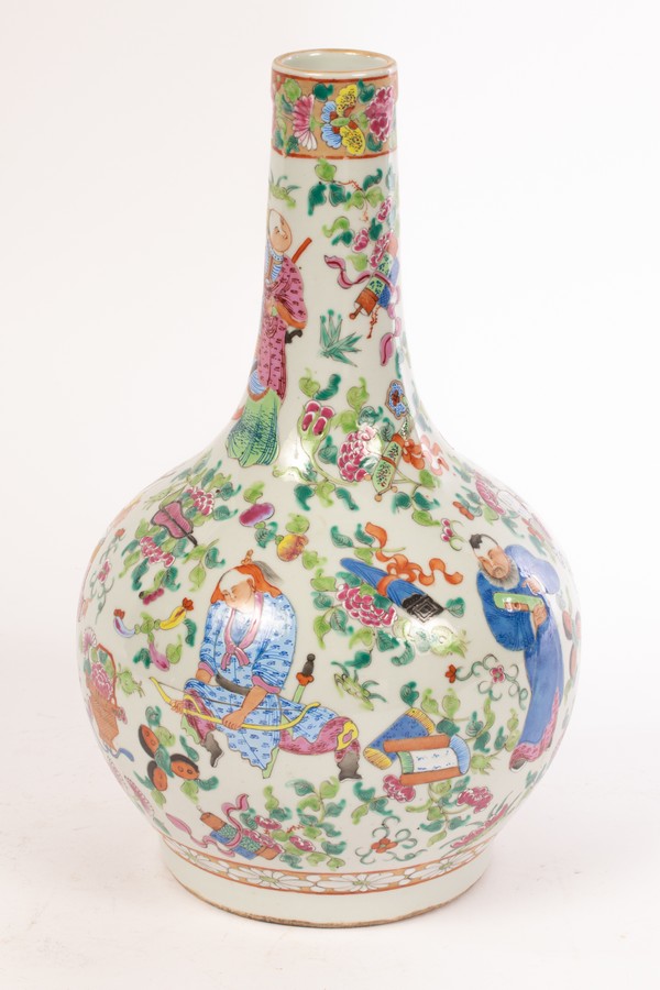 A Chinese export famille rose vase, Tianqiuping,