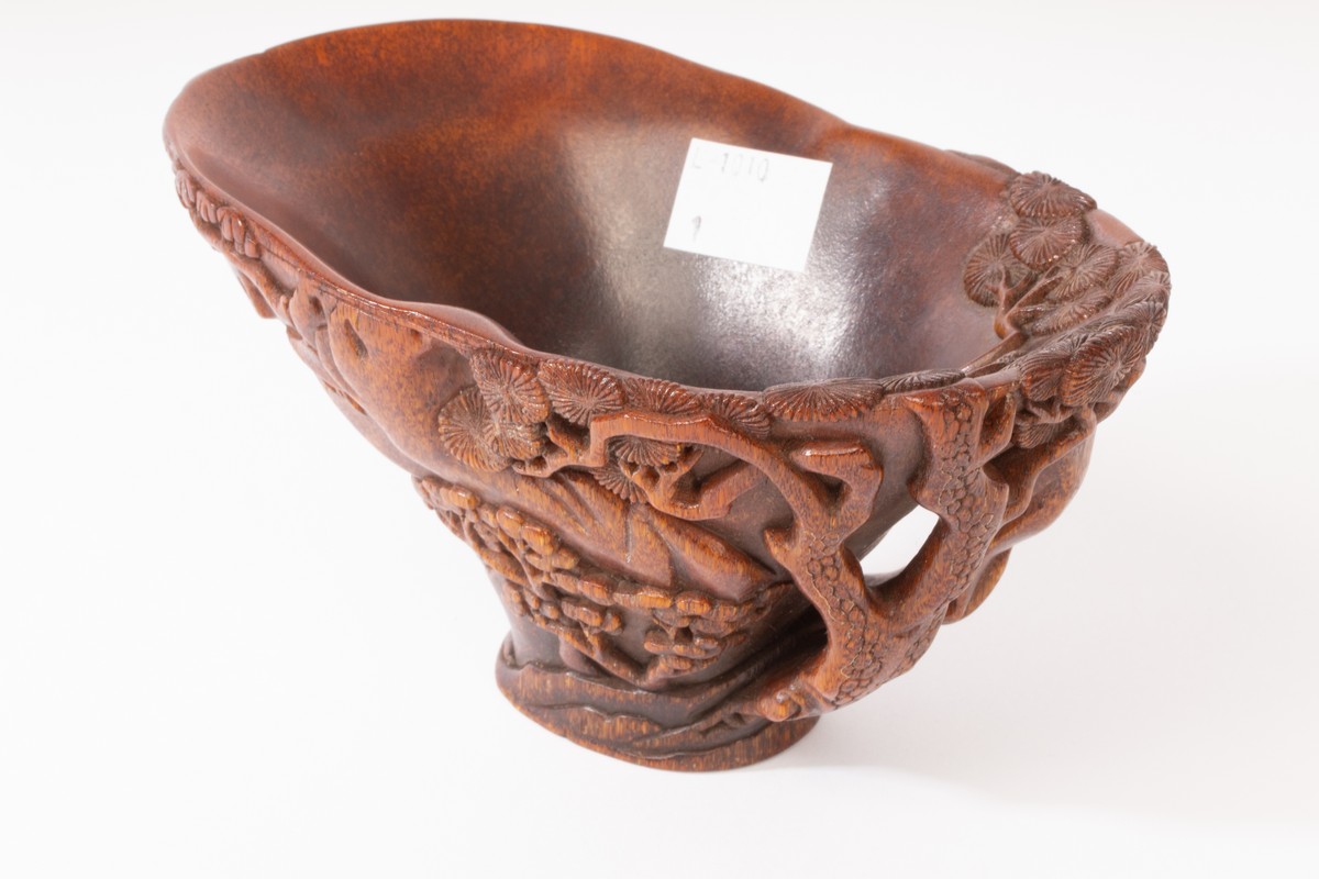 A Chinese Rhino horn carved libation cup, Qing, - Image 3 of 12