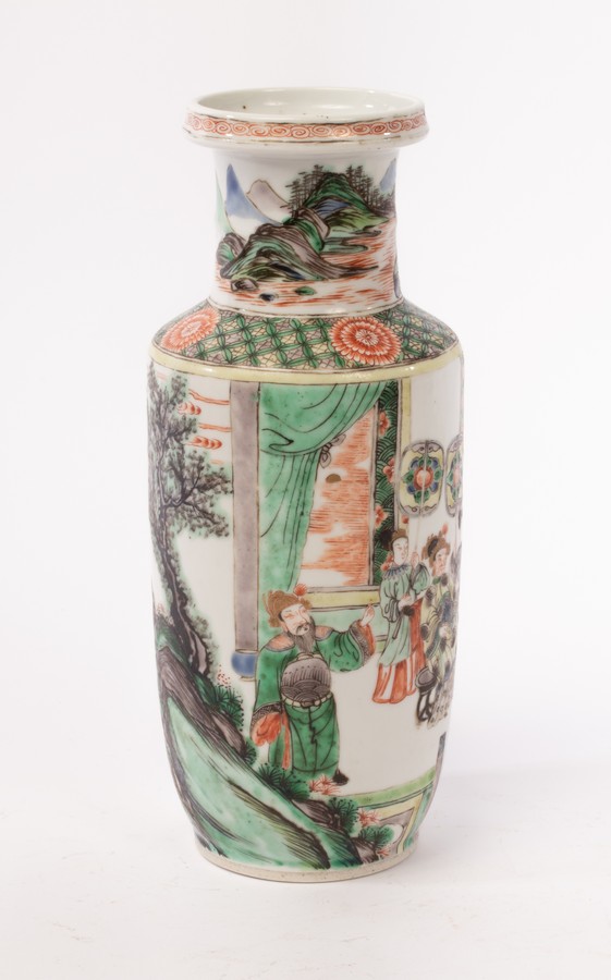A Chinese famille vert porcelain vase, Qing Dynasty, - Image 2 of 8