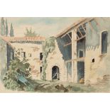 Rowland Pym (1910-2006)/Ruined Farm, Rhone Valley/signed/watercolour, 34cm x 48.