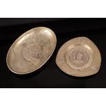 Two small 20th Century Chinese silver trays,