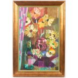Brother Gilbert Taylor (1916-2004)/Flowers and Fruit/signed/oil on card, 77cm x 41.