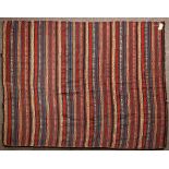 A Shahsavan Jajim, North West Persia, flat woven and embroidered with a polychrome striped design,