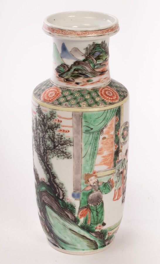 A Chinese famille vert porcelain vase, Qing Dynasty, - Image 6 of 8