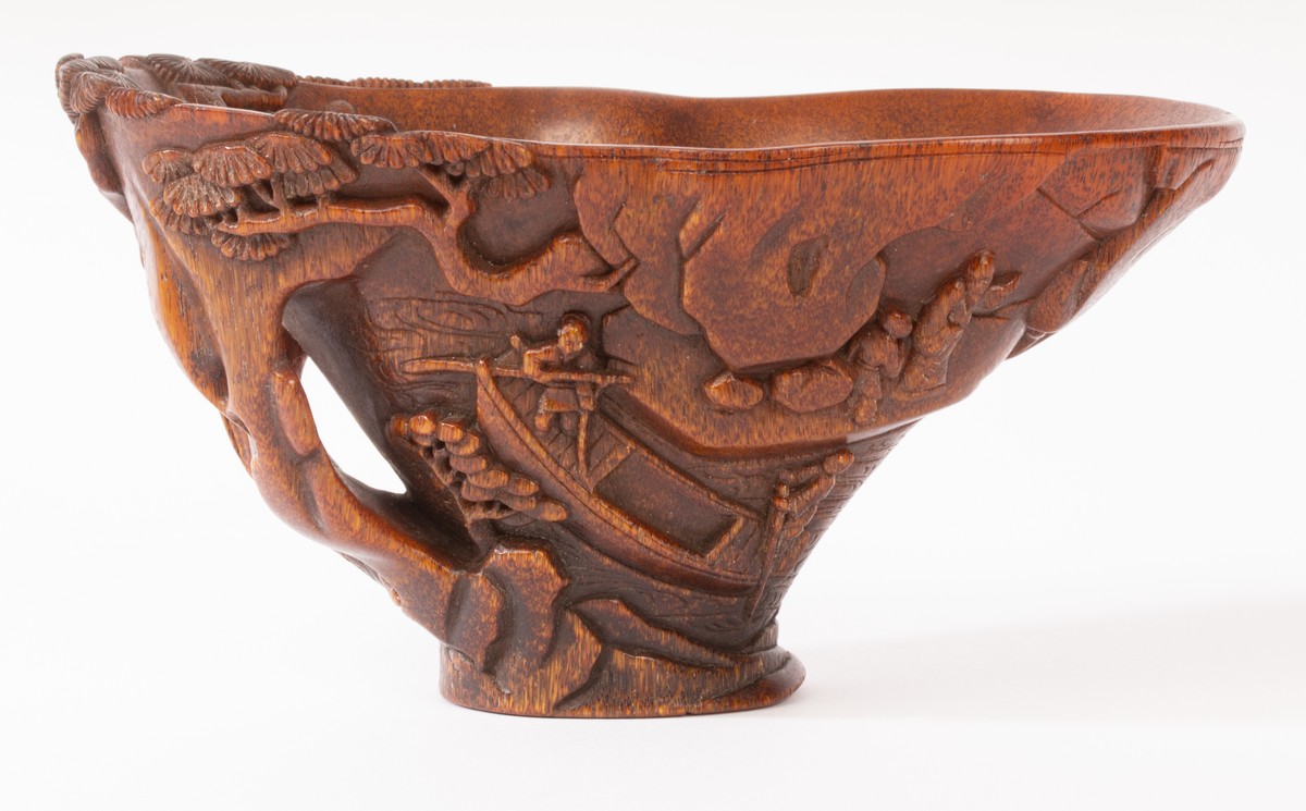 A Chinese Rhino horn carved libation cup, Qing, - Image 5 of 12