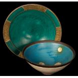 A Continental turquoise bowl,