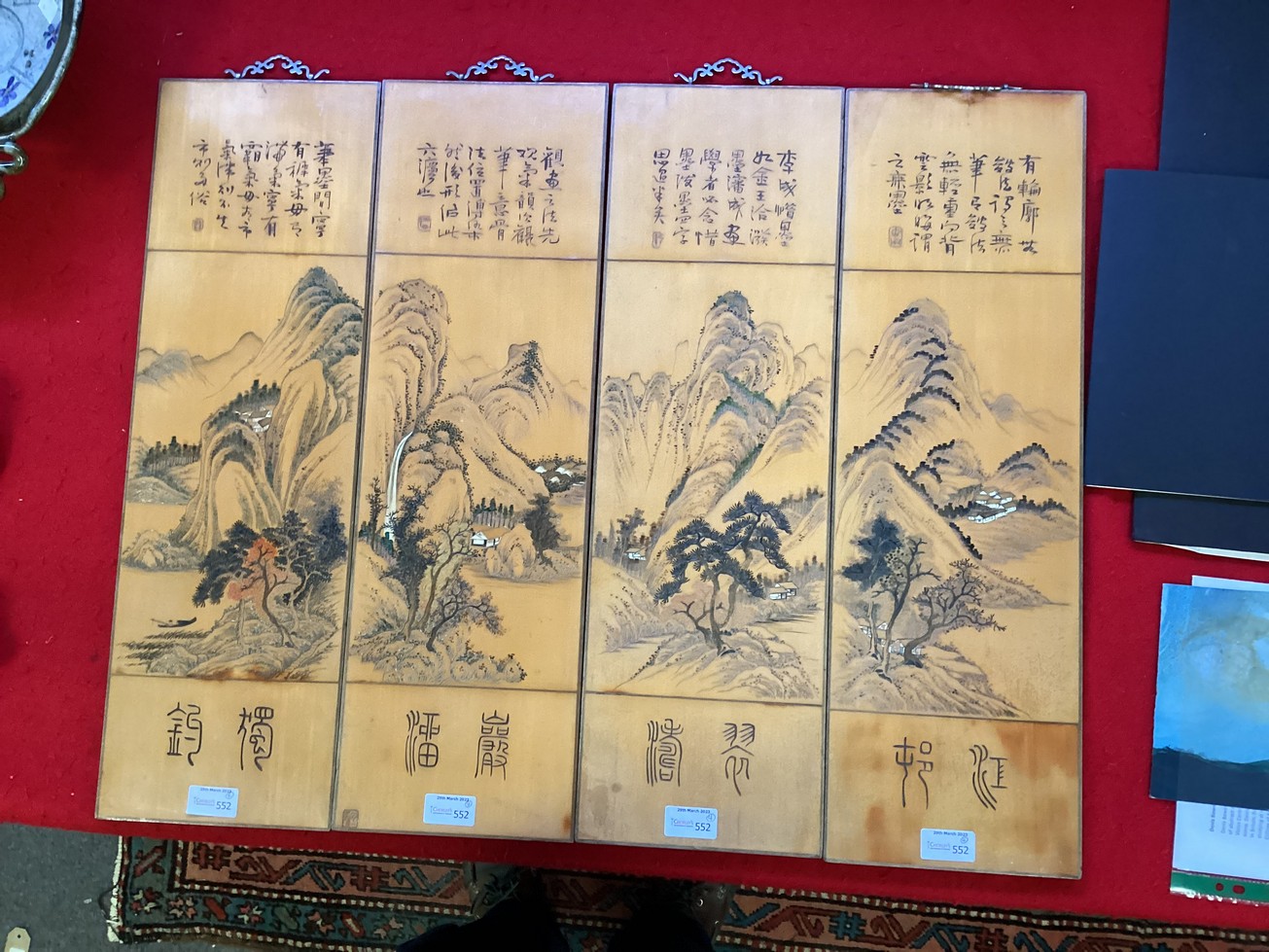 A set of four Chinese bamboo carved panels, 20th Century, - Image 3 of 4