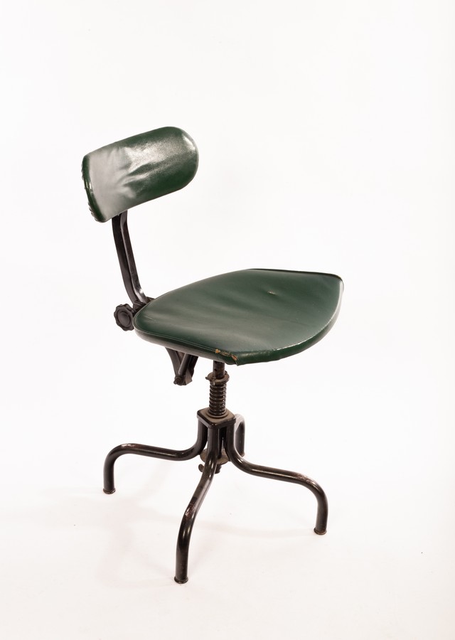 An industrial steel framed chair by Du-AL, Harrow,