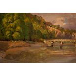 Donald Floyd (1892-1965)/Road Bridge over the River Wye, Chepstow/oil on canvas, 30.5cm x 45.