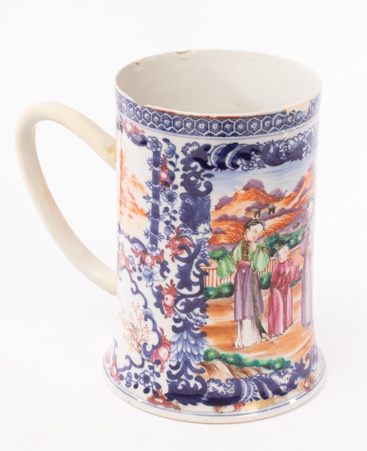 A Chinese famille rose porcelain mug and circular plate, Qing Dynasty, - Image 2 of 9