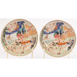 A pair of Chinese export famille rose saucers, 18th Century style,