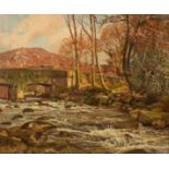 Donald Floyd (1892-1965)/Crickhowel/river flowing under a bridge/signed/oil on canvas, 51cm x 61.