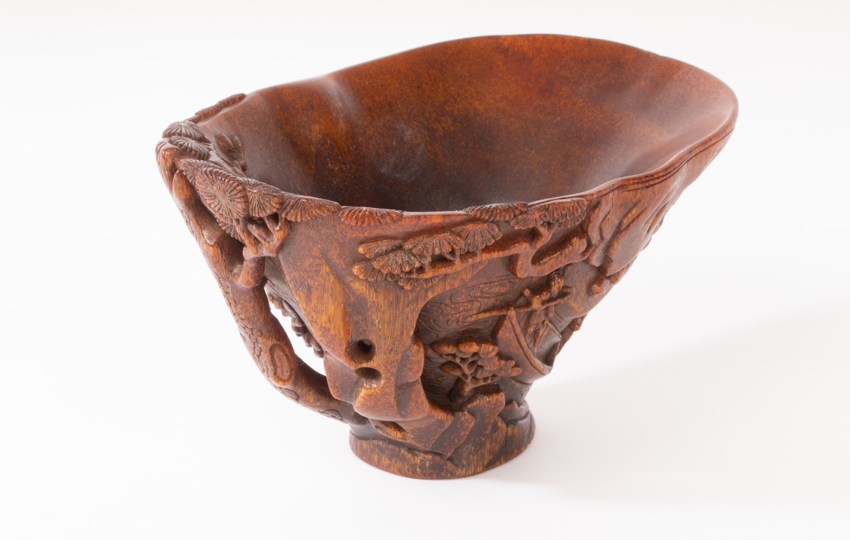 A Chinese Rhino horn carved libation cup, Qing, - Image 2 of 12