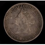 A Hong Kong silver coin with '1866,