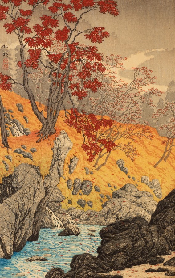 Japanese School, 20th Century/Seven traditional Japanese ink paintings/mainly of scenery concept, e. - Image 8 of 8
