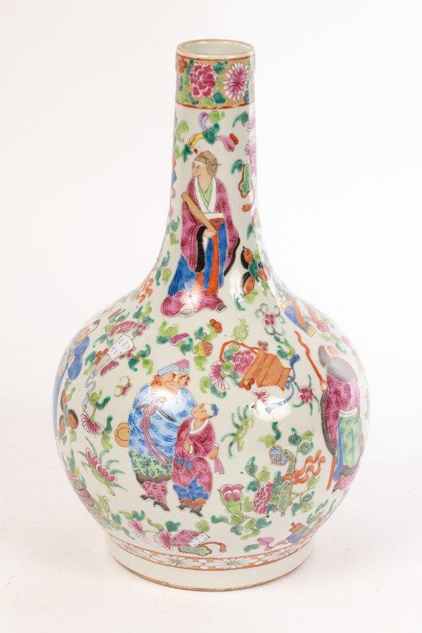 A Chinese export famille rose vase, Tianqiuping, - Image 2 of 5