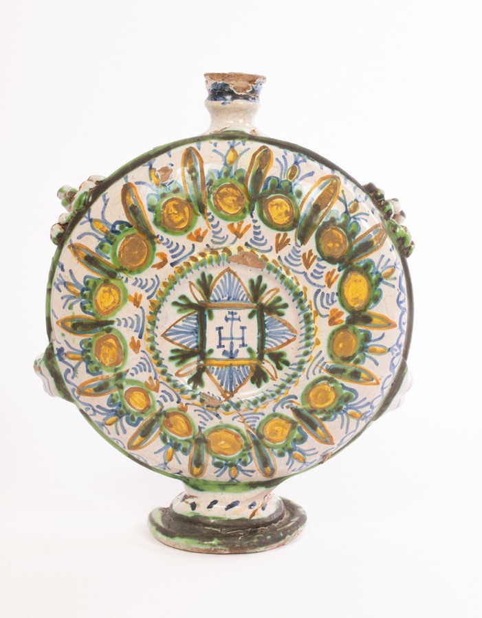 Two Italian Maiolica pilgrim flasks, 17th-18th Century, - Image 4 of 8