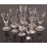 Ten drinking glasses to include three ale glasses and three with deceptive bowls