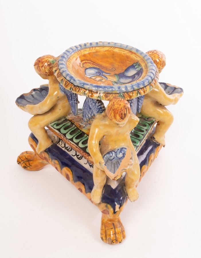 Two Italian Maiolica pilgrim flasks, 17th-18th Century, - Image 7 of 8