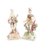 A near pair of Bow figures of Mars and Venus,