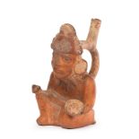 A North coast Peruvian stirrup vessel, Mochica (Moche) culture, circa 200-600 AD,