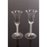 Two 18th Century wine glasses,