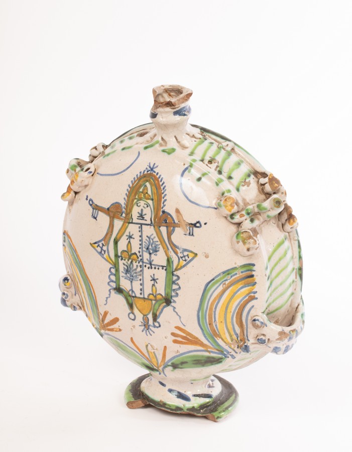 Two Italian Maiolica pilgrim flasks, 17th-18th Century, - Image 3 of 8