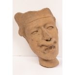 A large Mexican pottery head fragment, pre-Columbian, possibly Veracruz culture, circa 300-600 AD,