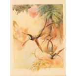 William E Powell (1878-1955)/A Study of Two Hummingbirds/signed and dated 1926/watercolour,