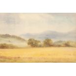 Harry Davis (1885-1970)/Sunbeams over a Cornfield/signed and dated 1954/watercolour using an